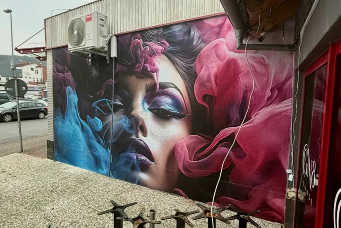 Street-Art-Portrait — Wandgestaltung · Außen